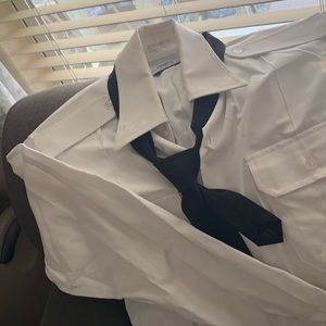 White long sleeve army dress shirt